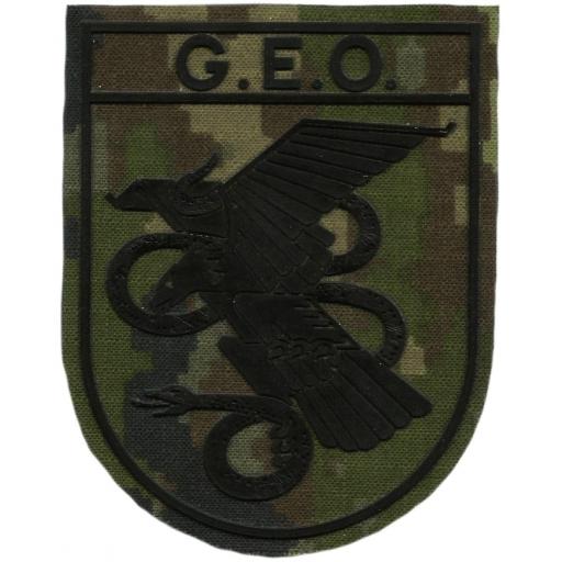 Policía nacional CNP grupo especial de operaciones GEO parche insignia emblema distintivo camuflaje pixelado selva  [0]