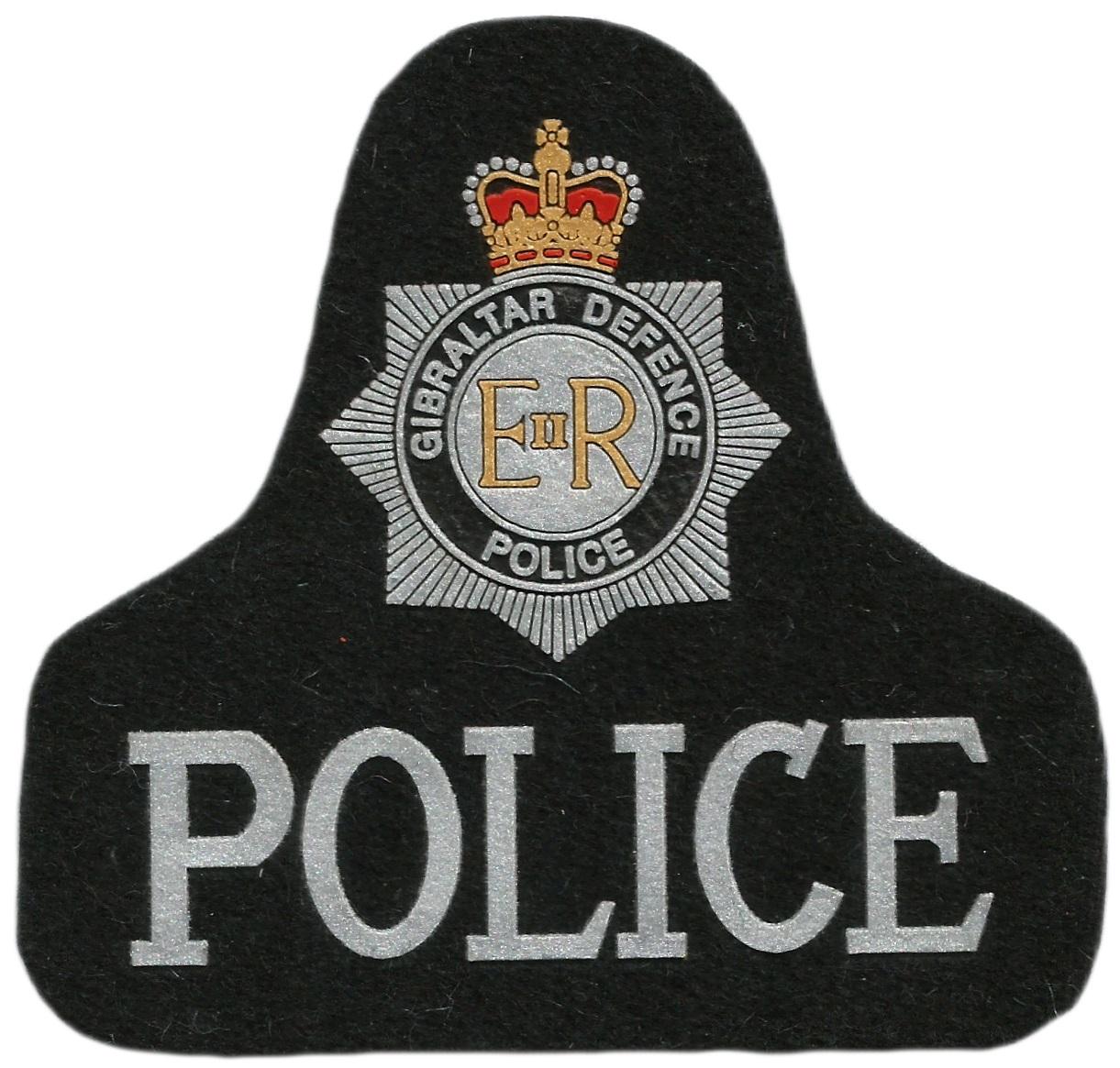 Policía de Gibraltar Defence Police parche insignia emblema distintivo