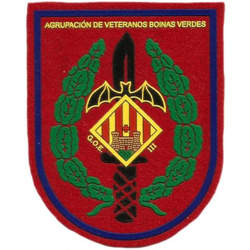 Ejército de Tierra Agrupación veteranos Boinas Verdes GOE 3 parche insignia emblema distintivo