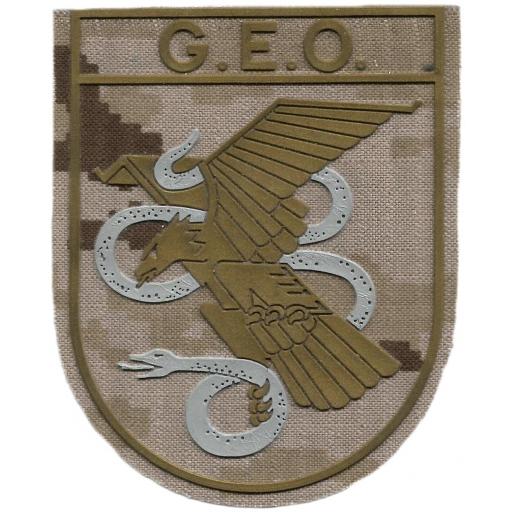 Policía nacional CNP grupo especial de operaciones GEO parche insignia emblema distintivo camuflaje dorado [0]