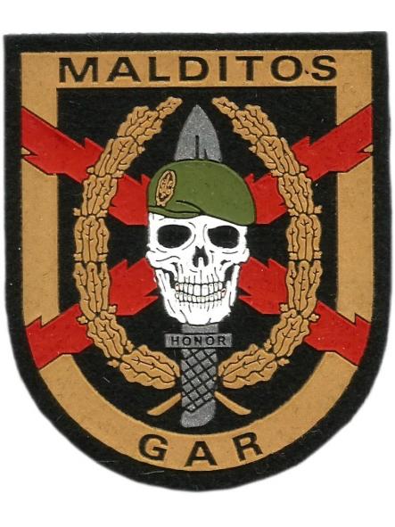 Guardia civil GAR Grupo acción rápida Antiterrorista Malditos parche insignia emblema distintivo
