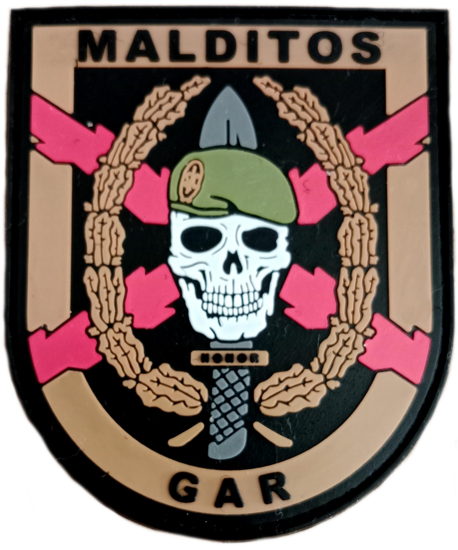 Guardia civil GAR Grupo acción rápida Antiterrorista Malditos parche insignia emblema distintivo