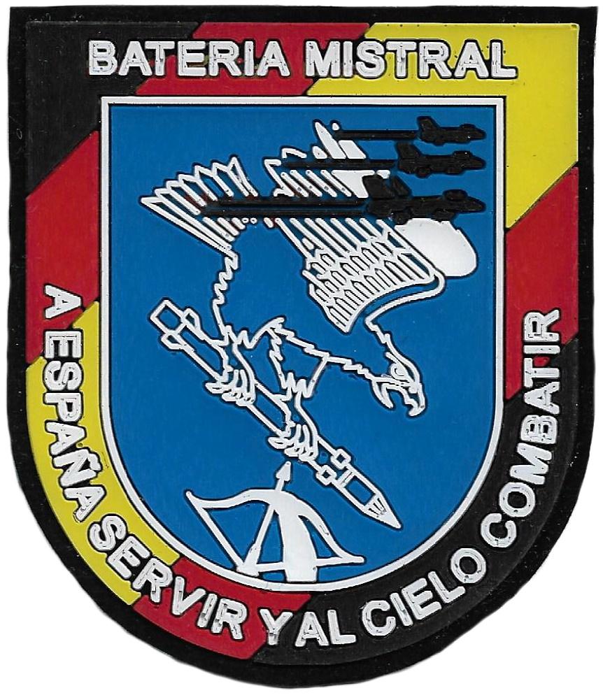 Ejército de Tierra Batería Antiaérea Mistral parche insignia emblema distintivo