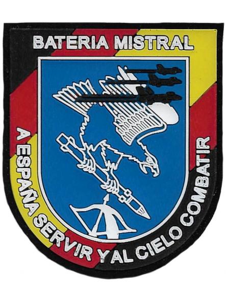 Ejército de Tierra Batería Antiaérea Mistral parche insignia emblema distintivo [0]