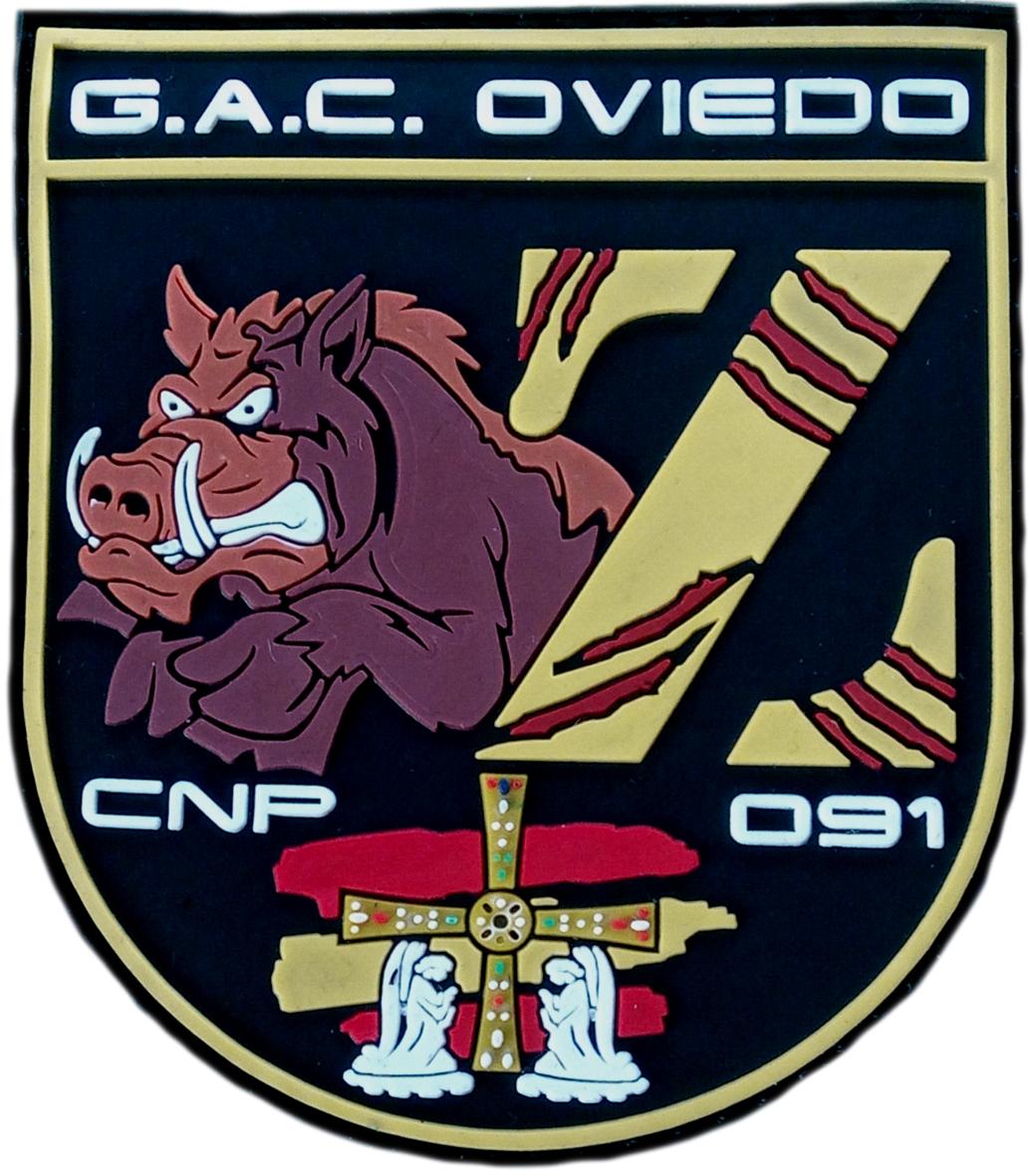 Policía Nacional CNP Grupo Atención al Ciudadano GAC Oviedo Jabato parche insignia emblema distintivo patch ecusson