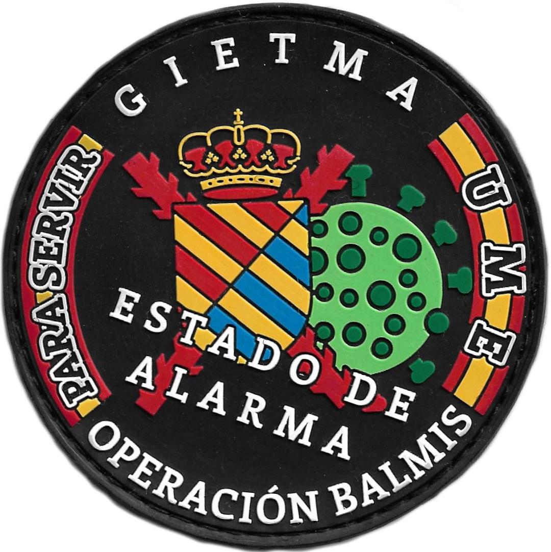 Ejército UME GIETMA Covid-19 estado de alarma operación Balmis parche insignia emblema distintivo