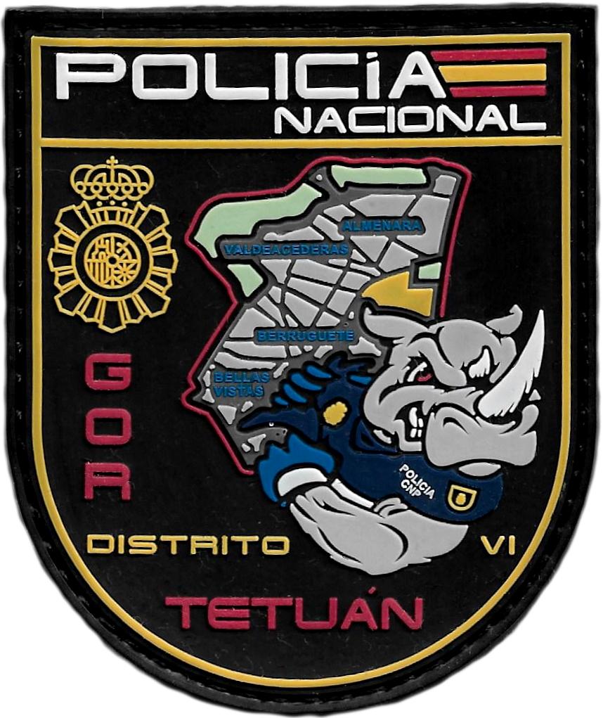 POLICÍA NACIONAL CNP GOR TETUÁN GRUPO OPERATIVO DE RESPUESTA DISTRITO VI MADRID PARCHE INSIGNIA EMBLEMA DISTINTIVO