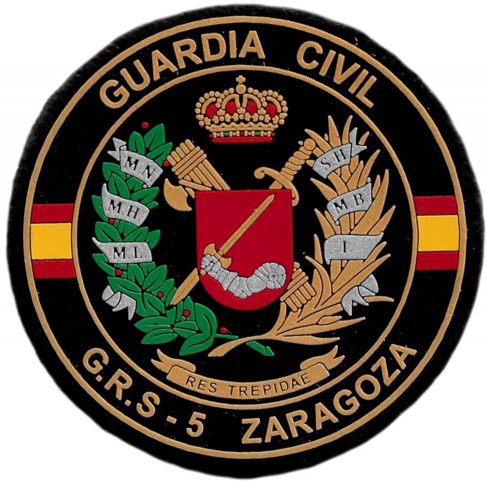 Guardia civil grupo de reserva y seguridad GRS 5 Zaragoza parche insignia emblema distintivo
