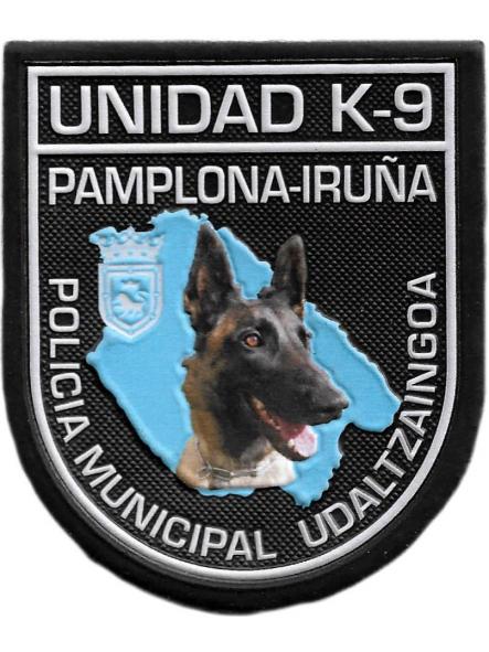 POLICÍA MUNICIPAL UDALTZAINGOA PAMPLONA IRUÑA UNIDAD K-9 NOCHE PARCHE INSIGNIA EMBLEMA DISTINTIVO [0]