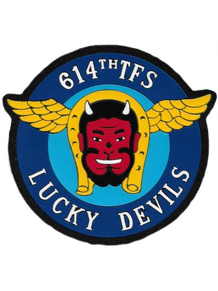 Ejército del Aire Escuadrón 614 TFS LUCKY DEVILS parche insignia emblema distintivo