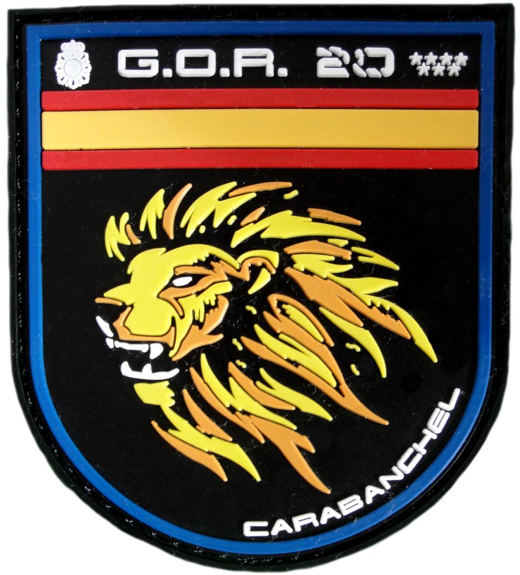 Policía Nacional CNP Grupo Operativo de Respuesta GOR 20 Carabanchel noches parche insignia emblema distintivo