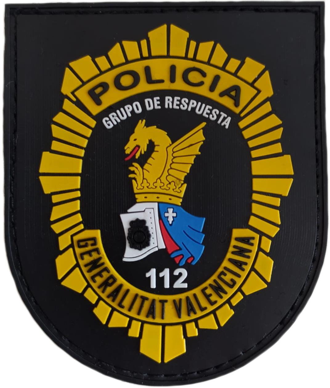 Policía nacional CNP unidad adscrita a la Generalitat valenciana grupo de respuesta parche insignia emblema distintivo