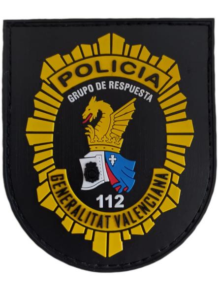 Policía nacional CNP unidad adscrita a la Generalitat valenciana grupo de respuesta parche insignia emblema distintivo [0]