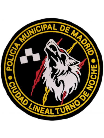 Policía Municipal Madrid Distrito Ciudad Lineal Turno Noche parche insignia emblema distintivo