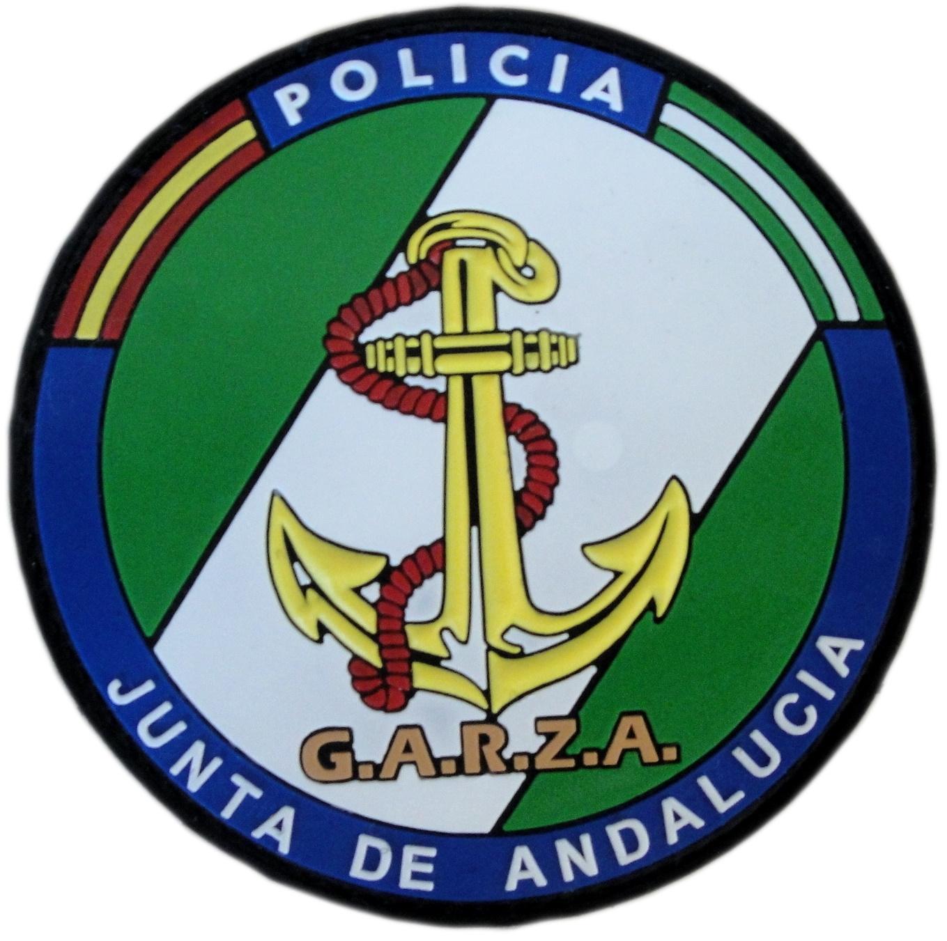Policía nacional CNP unidad Junta de Andalucía GARZA Grupo de Acción y Reacción en Zonas Acuáticas parche insignia emblema distintivo
