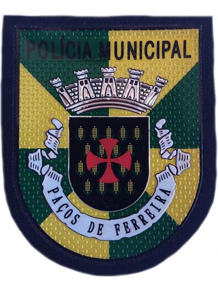 Policía Municipal Pacos de Ferreira Portugal parche insignia emblema distintivo Police Dept