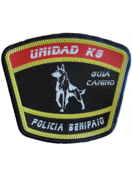 Policía Local Benifaío Guía Canino Unidad K-9 parche insignia emblema distintivo
