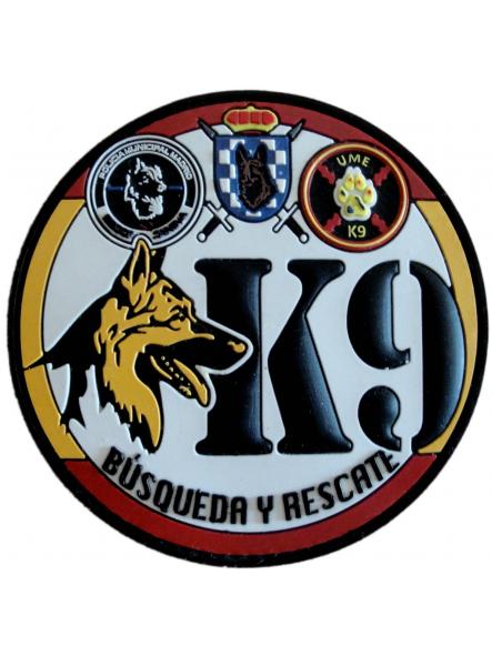 Policía Municipal Madrid Ejército Unidad Militar de Emergencias UME Curso de Búsqueda y Rescate canino K-9  parche insignia emblema distintivo