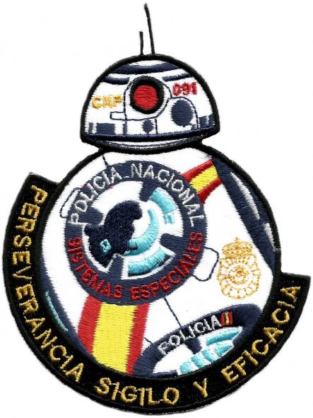 Policía nacional CNP sistemas especiales - bb-8 star wars parche insignia emblema distintivo [0]
