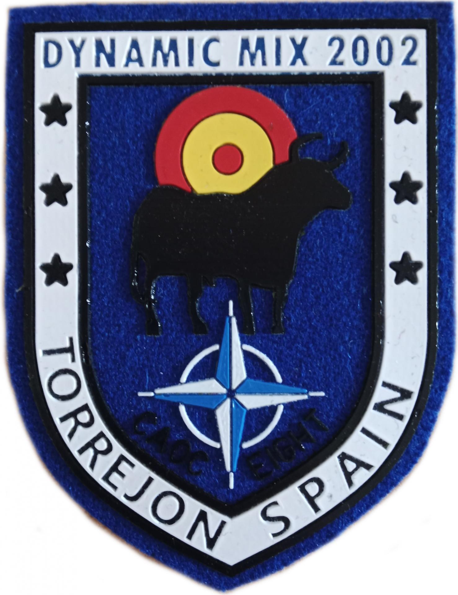 Ejército del Aire Dynamic Mix 2002 Torrejón Spain caoc eight otan nato parche insignia emblema ecusson patch Air Force