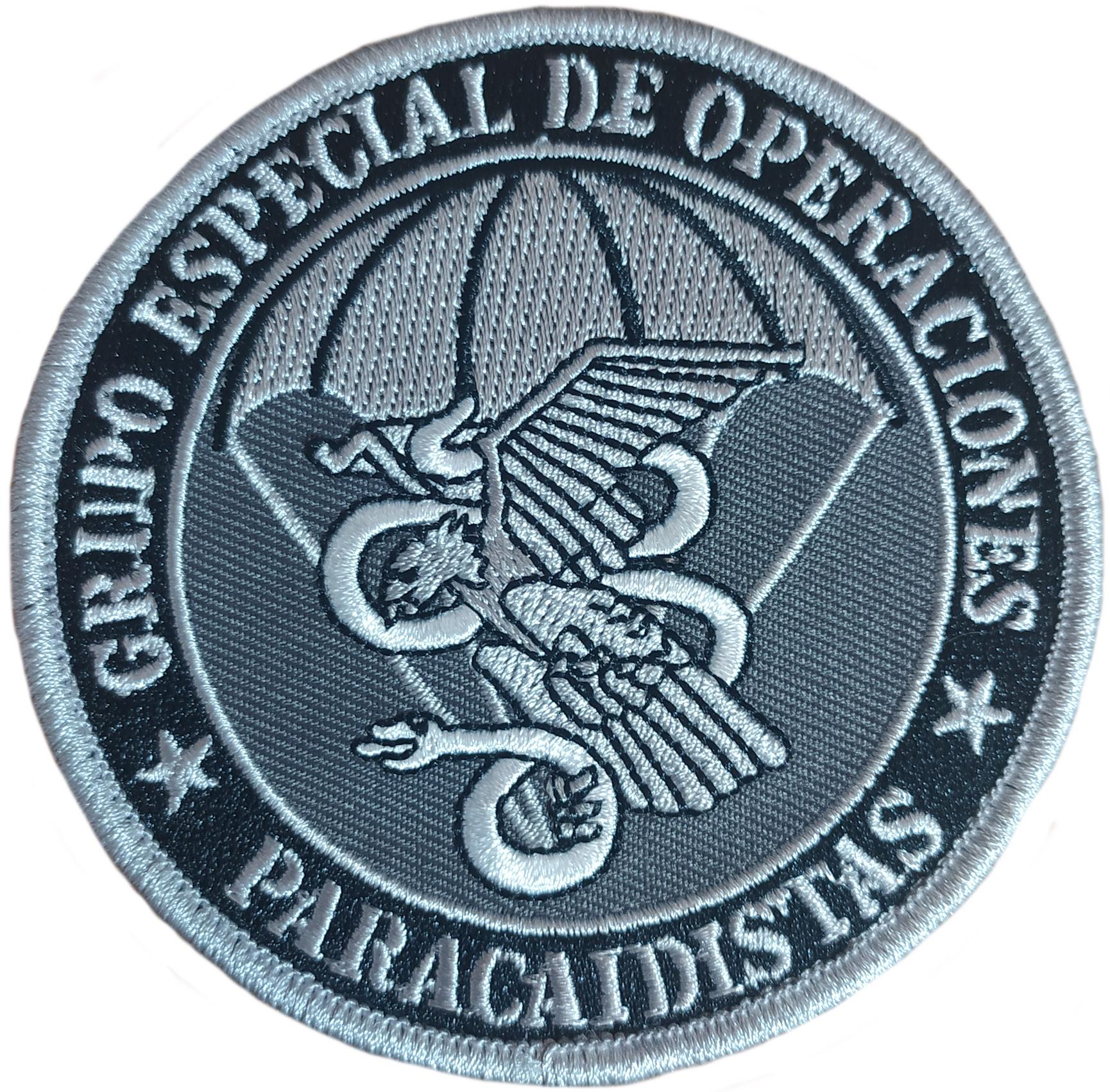 Policía Nacional GEO Grupo Especial de Operaciones Paracaidistas parche insignia emblema distintivo Swat Team