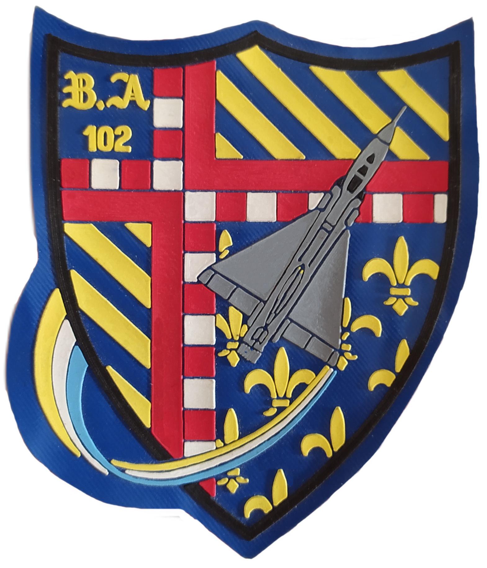 Ejército del Aire Escuadrón 102 Base Aérea de Guynemer Dijón Longvic Aérienne parche insignia emblema distintivo Air Force