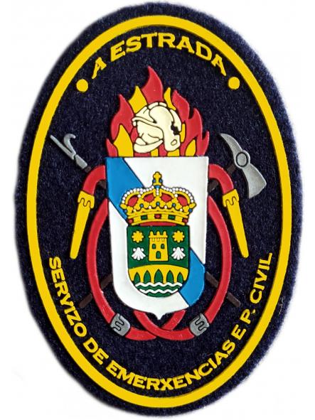 Bomberos de A Estrada Servicio de Emergencias y Protección Civil parche insignia emblema distintivo Fire Dept