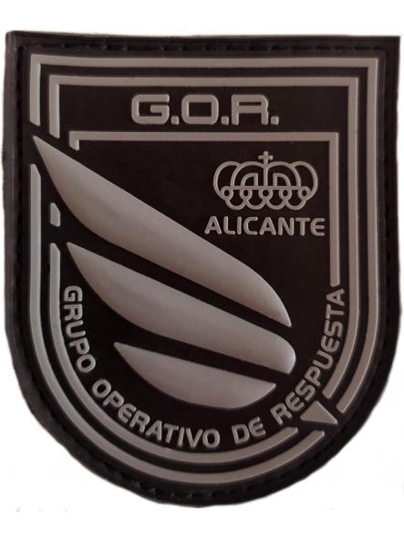 Policía Nacional CNP Grupo Operativo de Respuesta GOR Alicante Baja Visibilidad parche insignia emblema distintivo