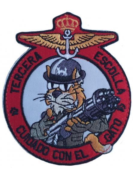 Ejército Armada Española Tercera Escuadrilla Cuidado con el gato parche insignia emblema Navy patch ecusson [0]