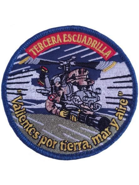 Ejército Armada Española Tercera Escuadrilla Valientes por tierra, mar y aire parche insignia emblema Navy patch ecusson