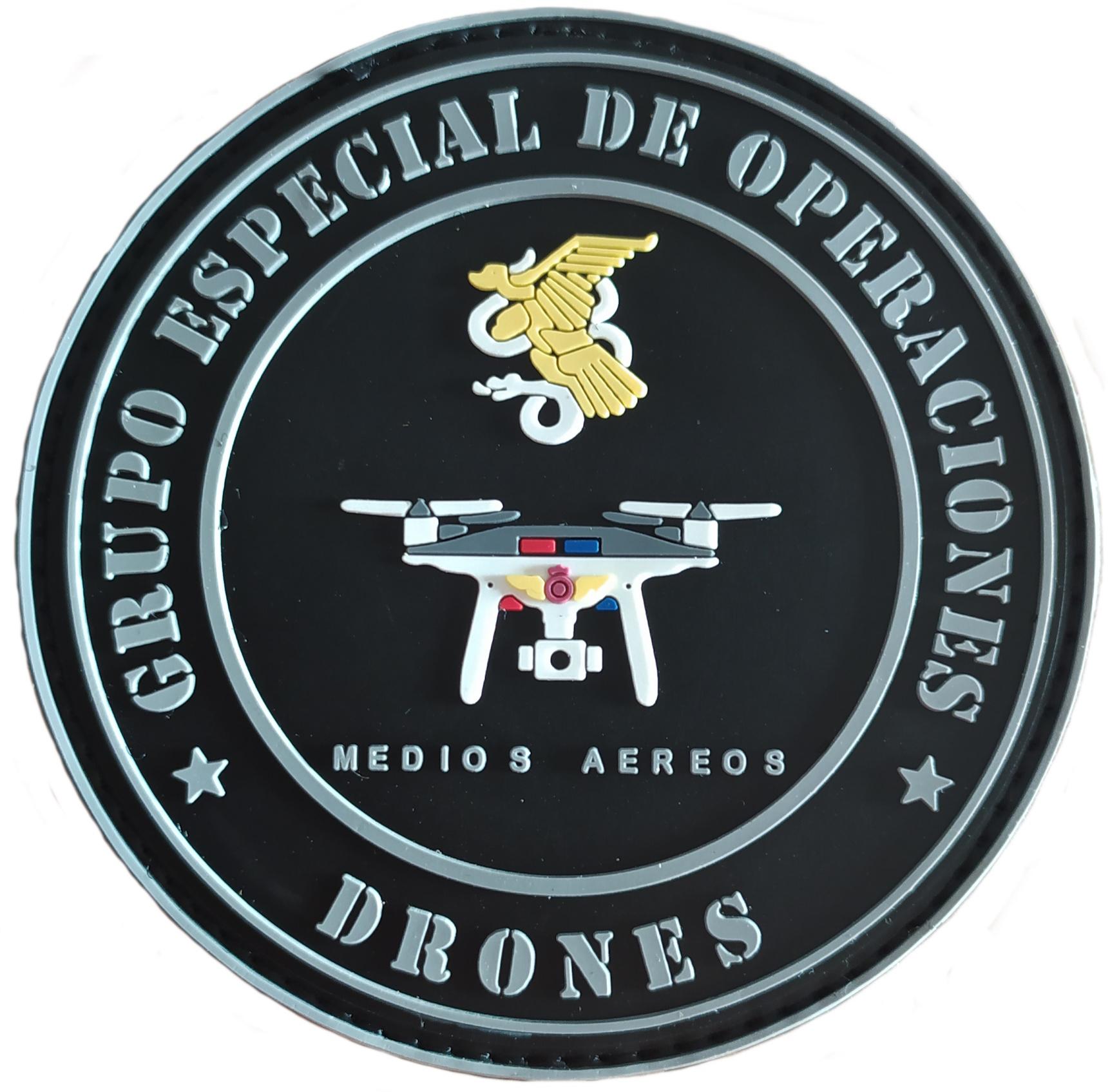 Policía Nacional GEO Grupo Especial de Operaciones Drones Medios Aéreos parche insignia emblema distintivo Swat Team