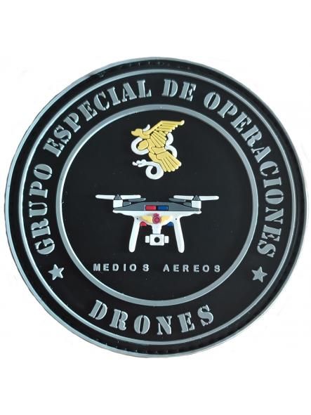 Policía Nacional GEO Grupo Especial de Operaciones Drones Medios Aéreos parche insignia emblema distintivo Swat Team