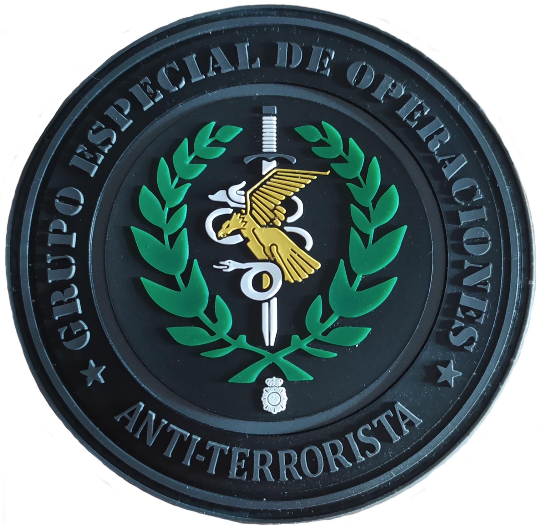Policía Nacional GEO Grupo Especial de Operaciones Antiterrorista parche insignia emblema distintivo Swat Team