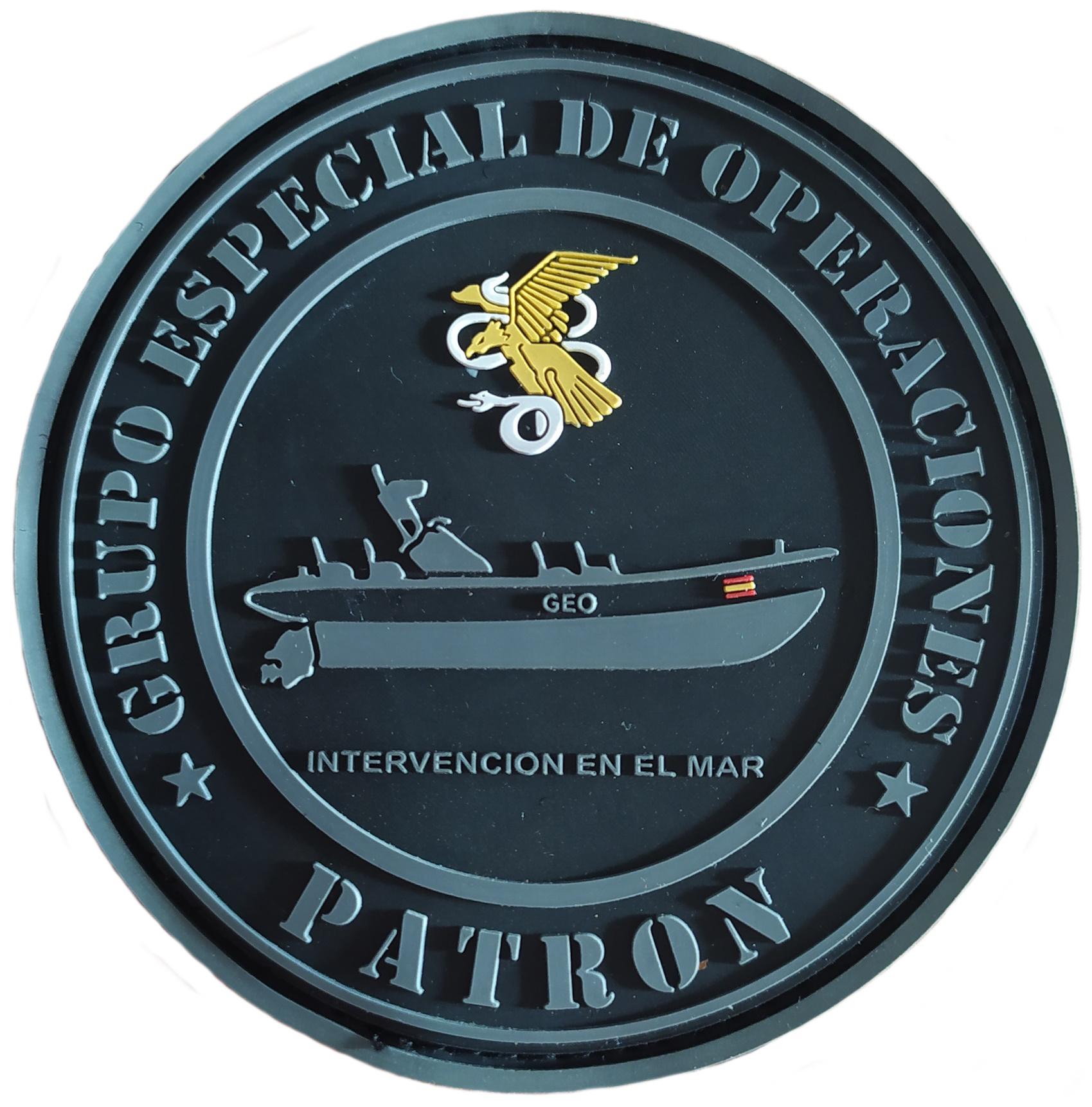 Policía Nacional GEO Grupo Especial de Operaciones Intervención en el Mar Patrón parche insignia emblema distintivo Swat Team