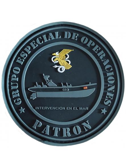 Policía Nacional GEO Grupo Especial de Operaciones Intervención en el Mar Patrón parche insignia emblema distintivo Swat Team