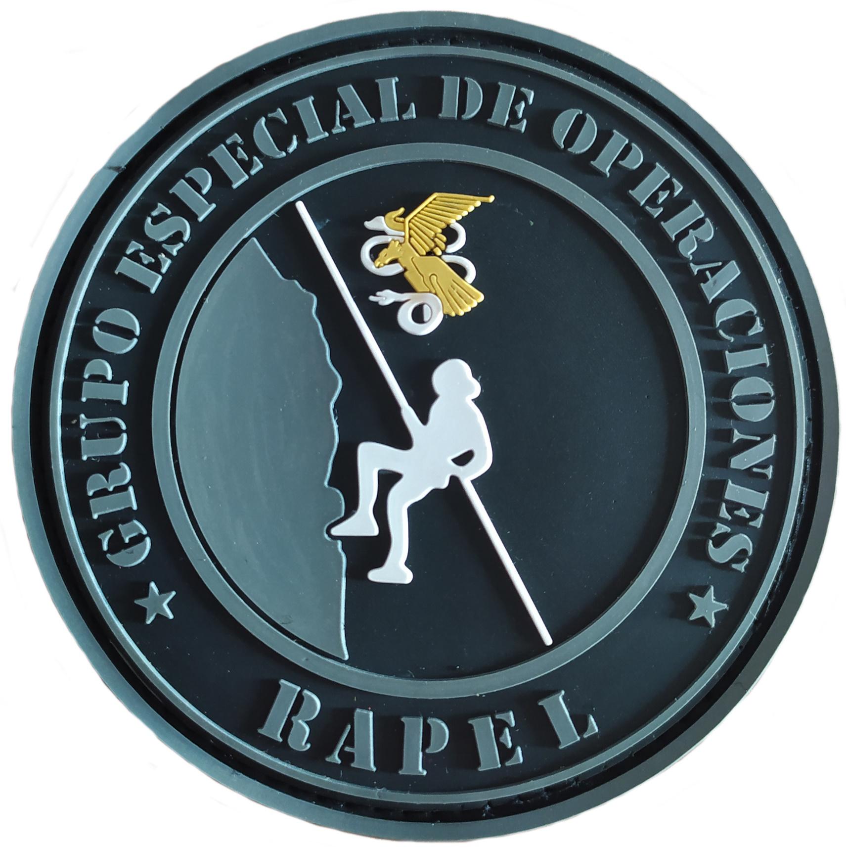 Policía Nacional GEO Grupo Especial de Operaciones Rapel Descenso parche insignia emblema distintivo Swat Team