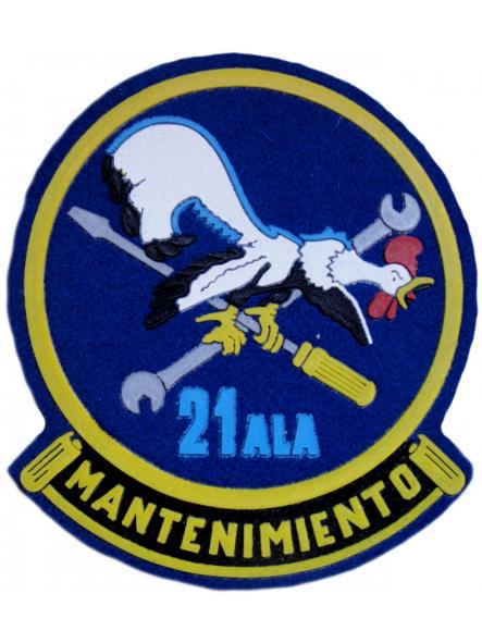 Ejército del aire ala 21 mantenimiento parche insignia emblema distintivo filo amarillo [0]