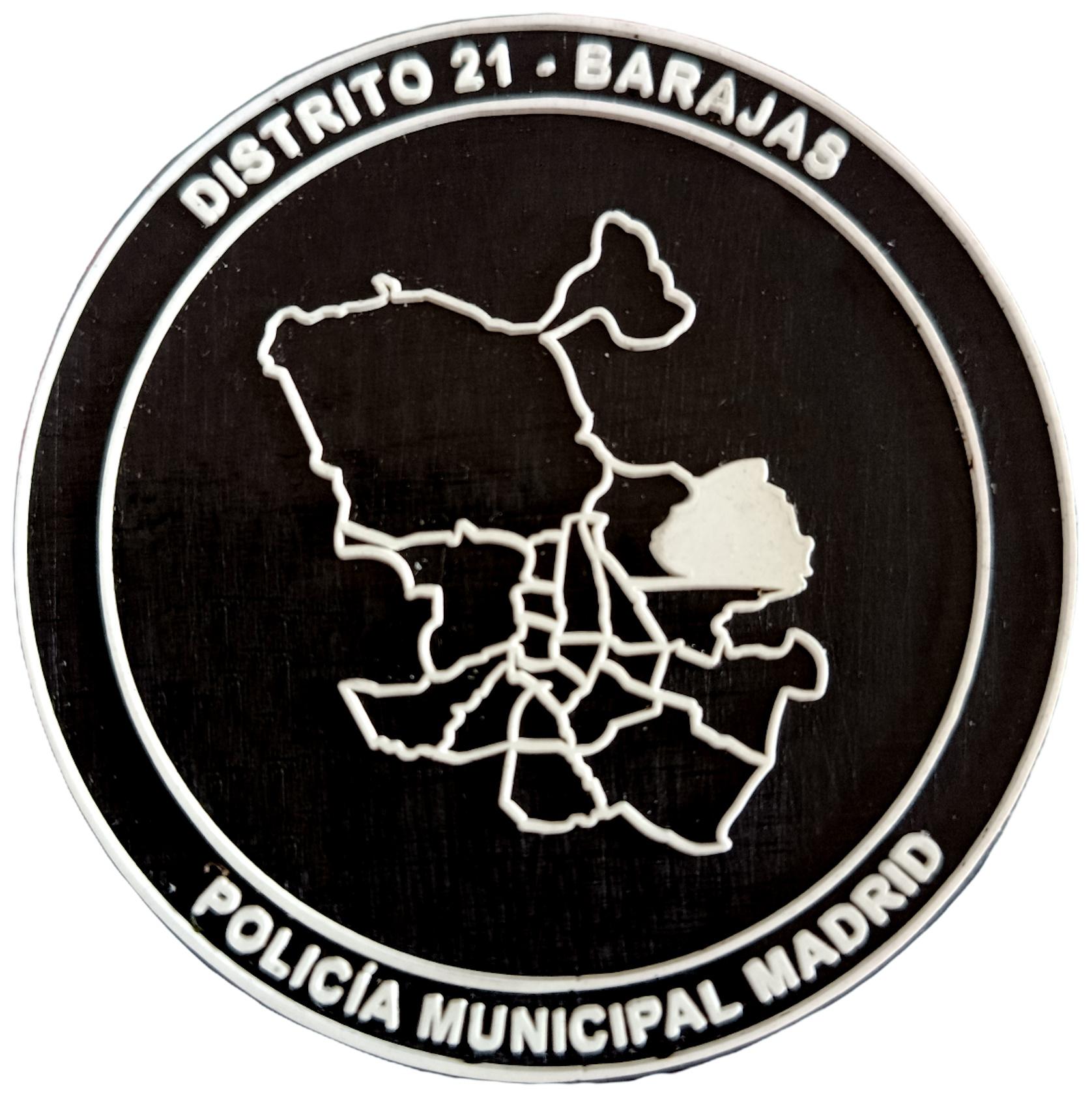 Policía Municipal Madrid Distrito 21 Barajas parche insignia emblema distintivo police patch ecusson