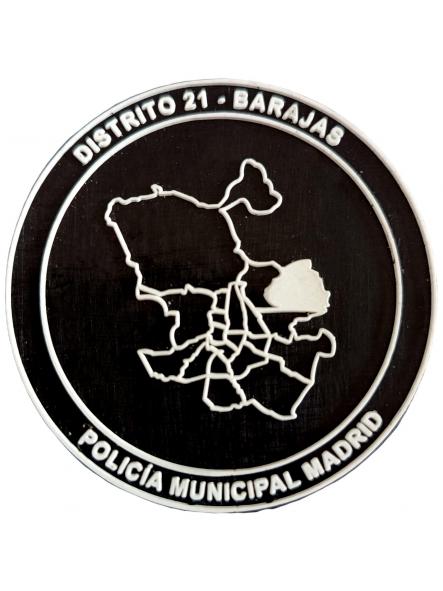Policía Municipal Madrid Distrito 21 Barajas parche insignia emblema distintivo police patch ecusson