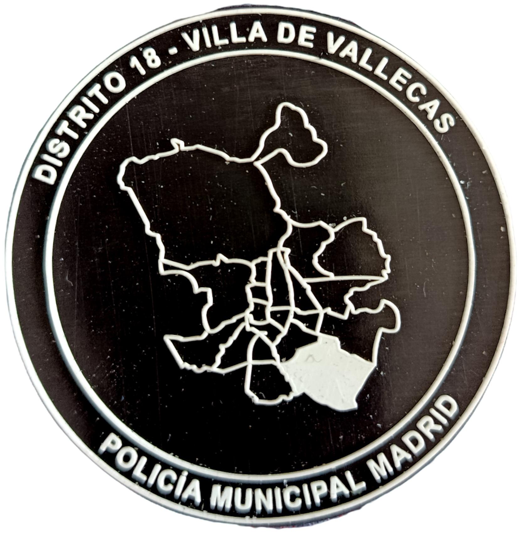 Policía Municipal Madrid Distrito 18 Villa de Vallecas parche insignia emblema distintivo police patch ecusson