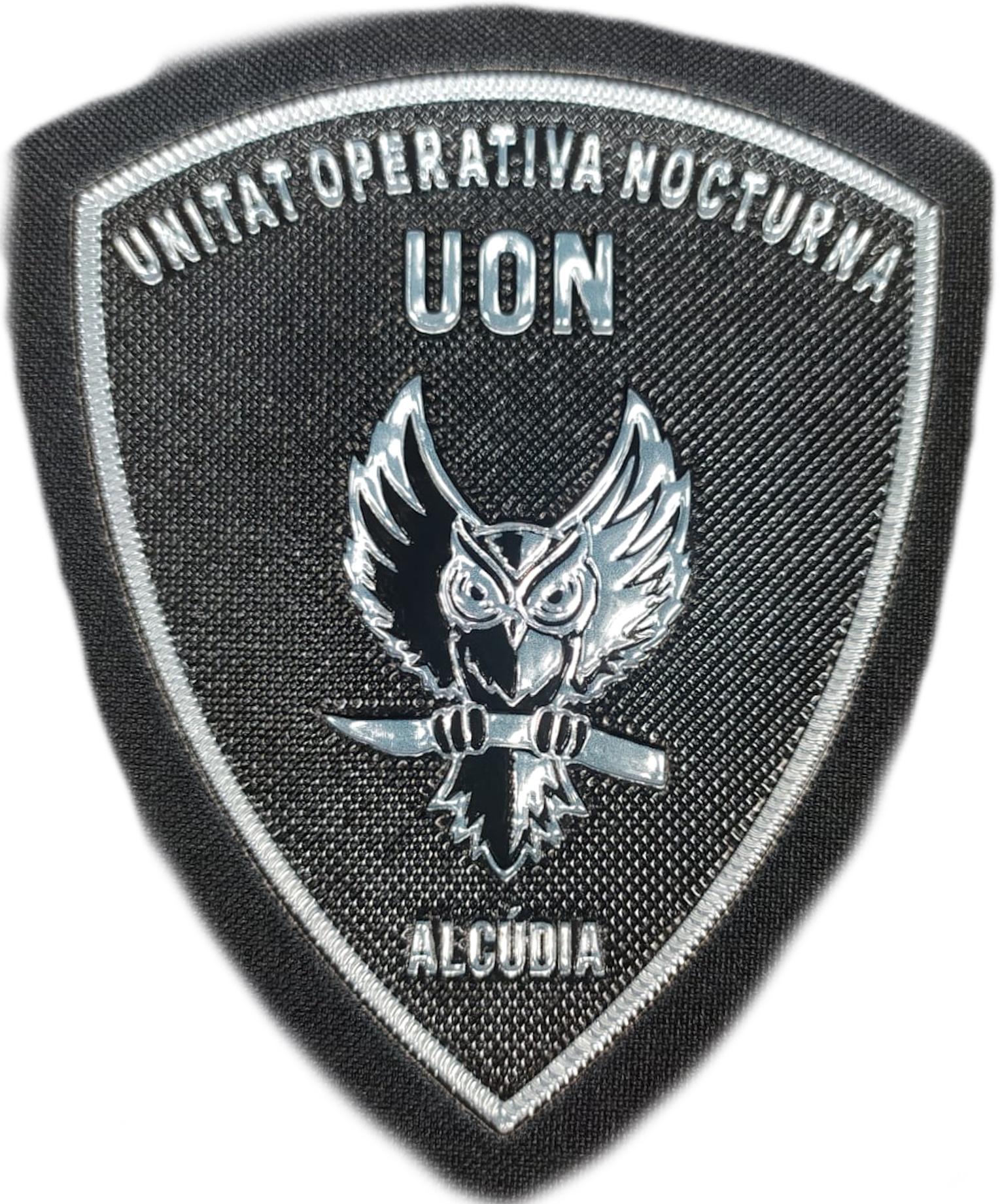 Policía Local Alcudia UON Unidad Operativa Nocturna Comunidad Valenciana parche insignia emblema distintivo Police patch ecusson