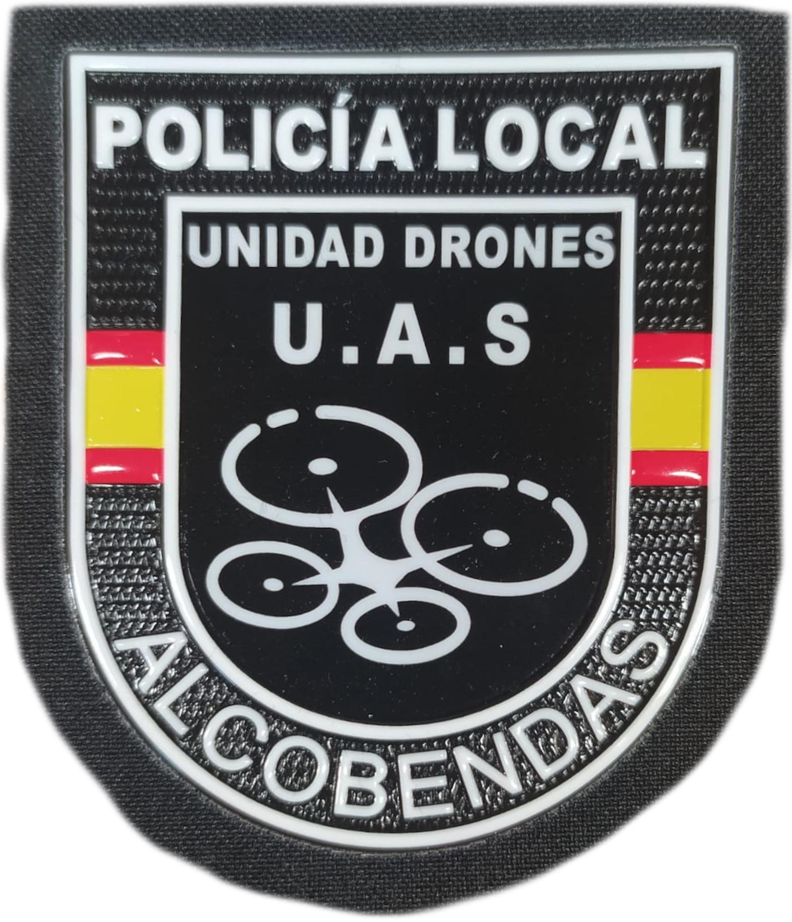 Policía Local Alcobendas Unidad Drones UAS Comunidad de Madrid parche insignia emblema distintivo police patch ecusson