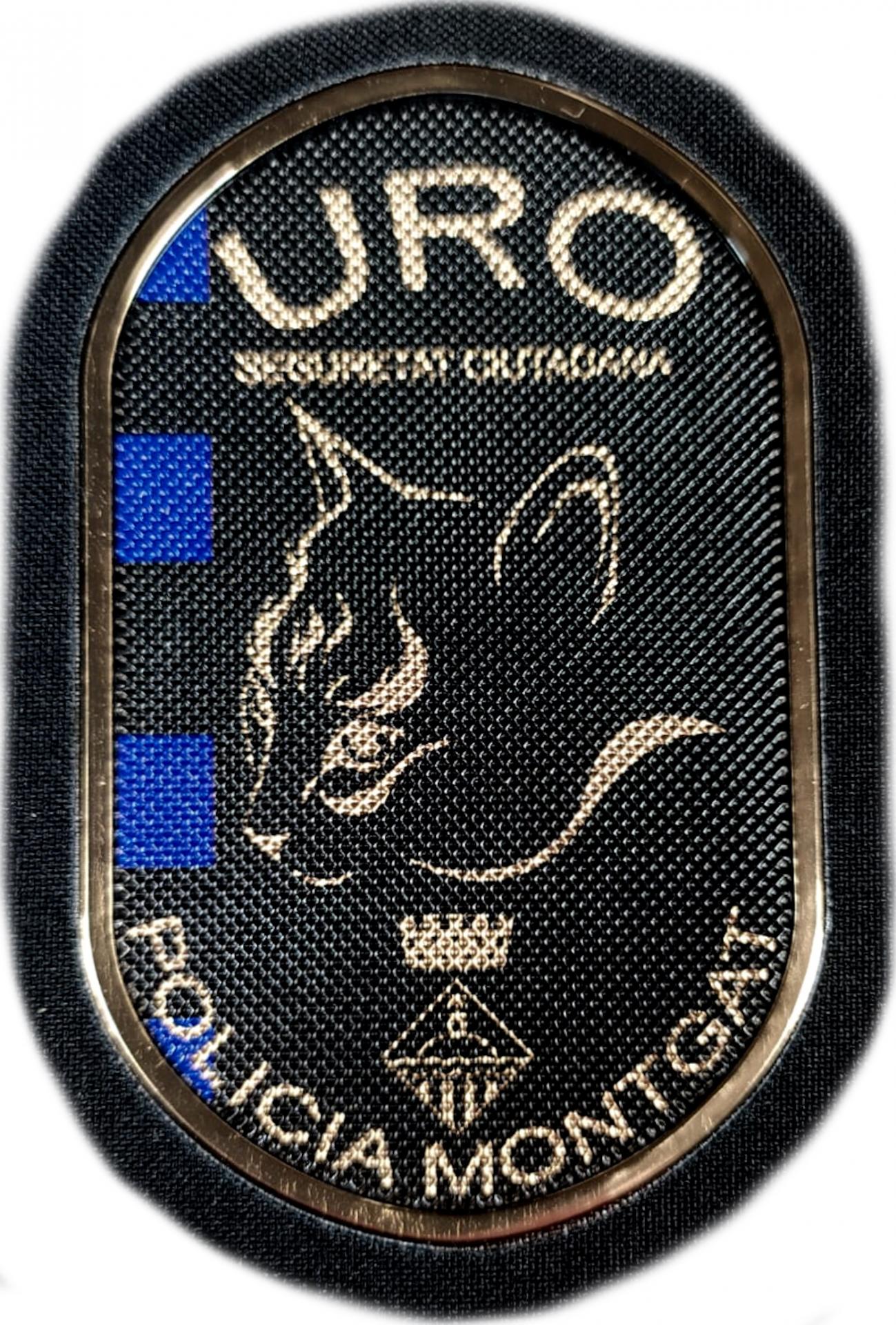 Policía Local Montgat URO Unidad Reacción Operativa Seguridad Ciudadana Cataluña parche insignia emblema Police Dept patch ecusson