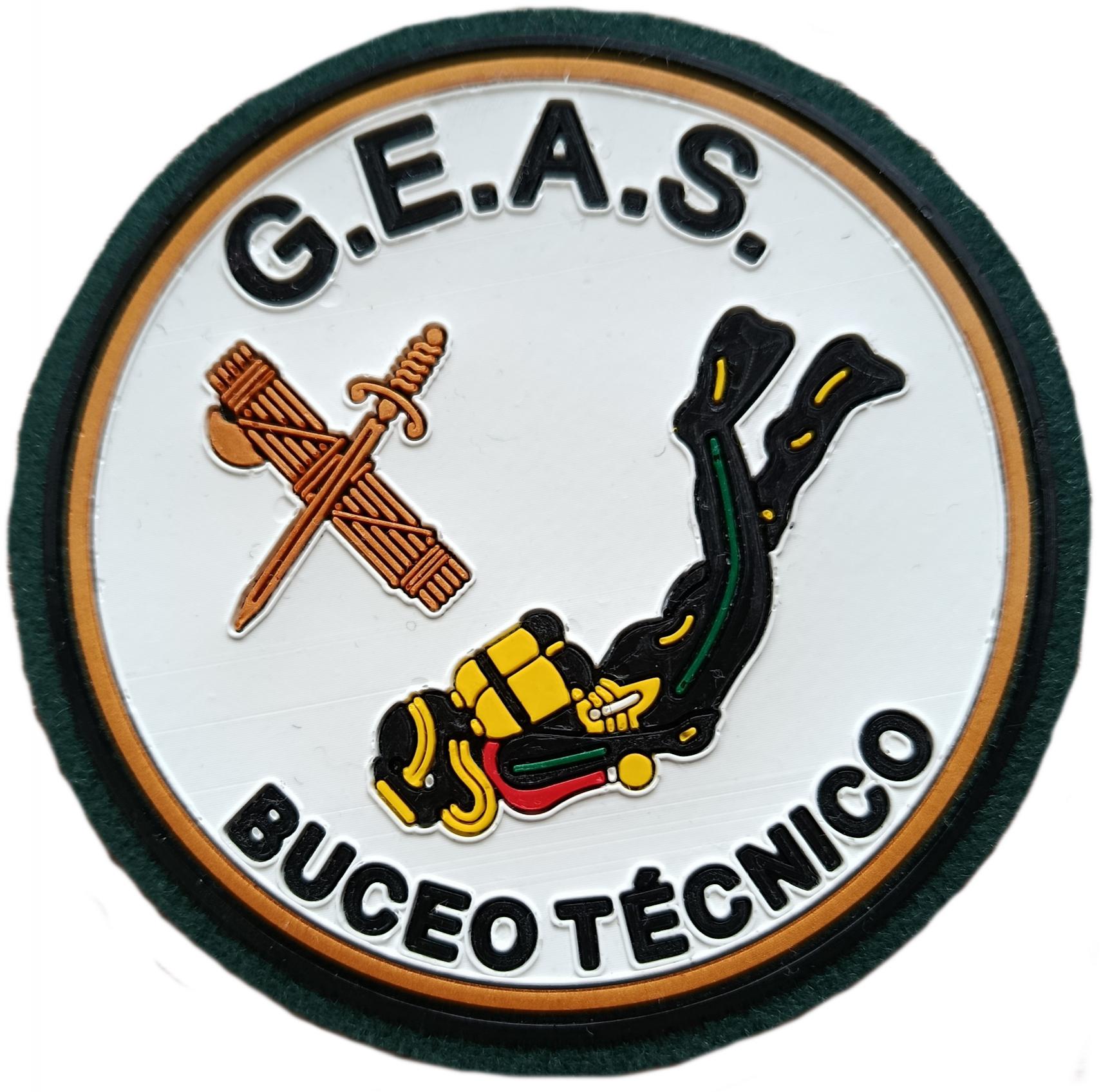 Guardia Civil GEAS grupo especial de acciones subacuáticas Buceo Técnico parche insignia emblema patch ecusson gendarmerie