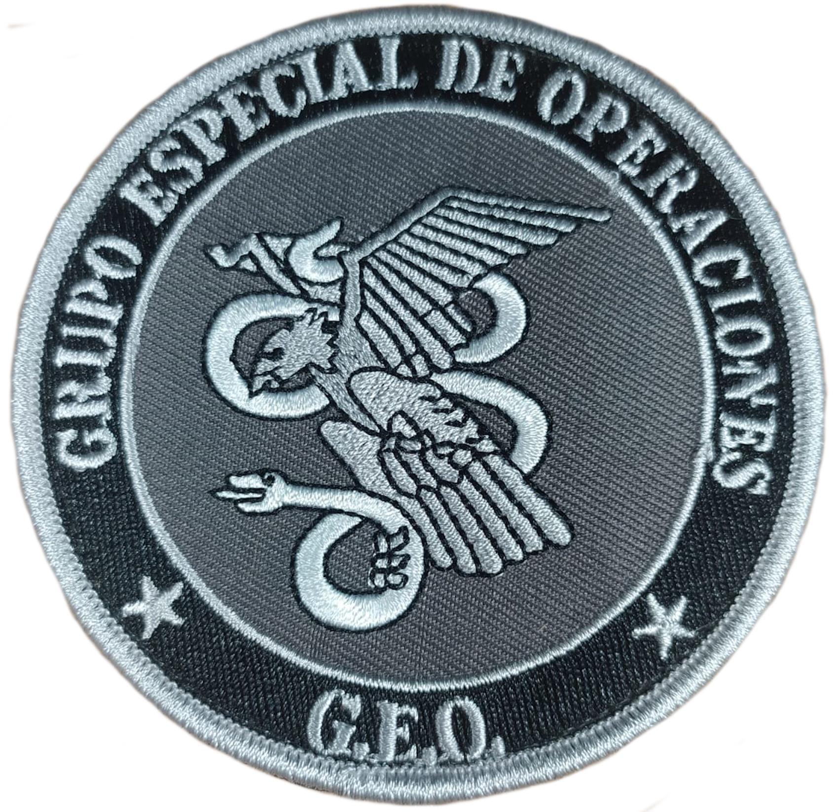 Policía Nacional GEO Grupo Especial de Operaciones Bordado parche insignia emblema distintivo Swat Team