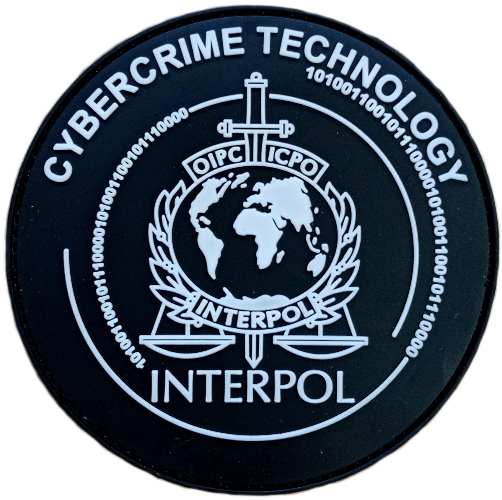 Policía INTERPOL Cybercrime Technology negro parche insignia emblema patch ecusson