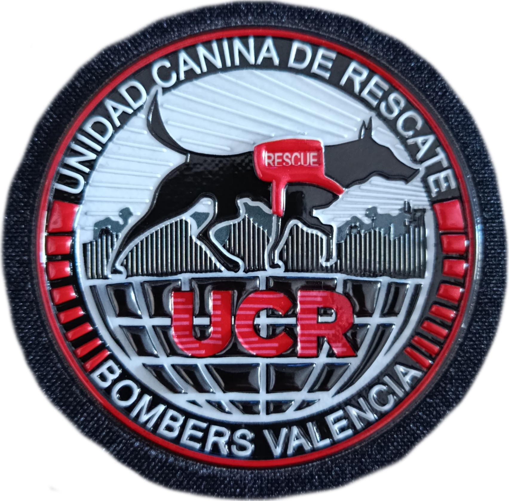 Bomberos Valencia Bombers Unidad Canina de Rescate UCR parche insignia emblema patch Fire Dept ecusson pompiers