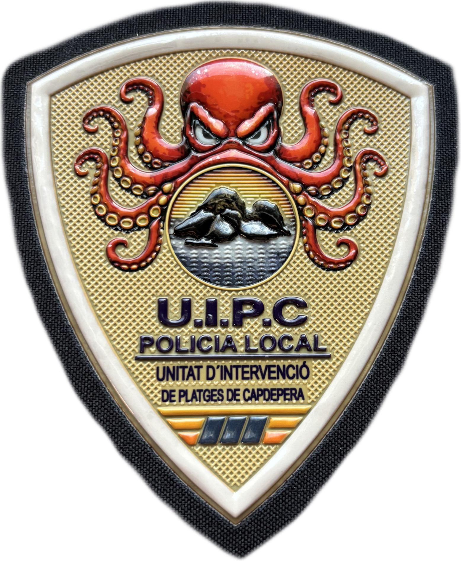 Policía Local Capdepera UIPC Unidad de Intervención en Playas Cataluña parche insignia emblema ecusson patch Police Dept