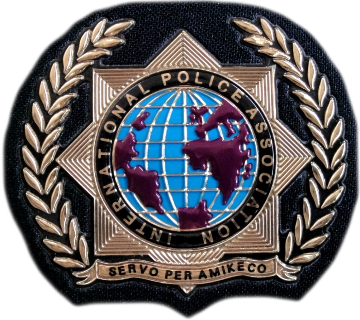 International Police Association IPA Servo per Amikeco parche insignia emblema distintivo de pecho