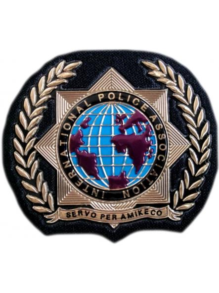 International Police Association IPA Servo per Amikeco parche insignia emblema distintivo de pecho